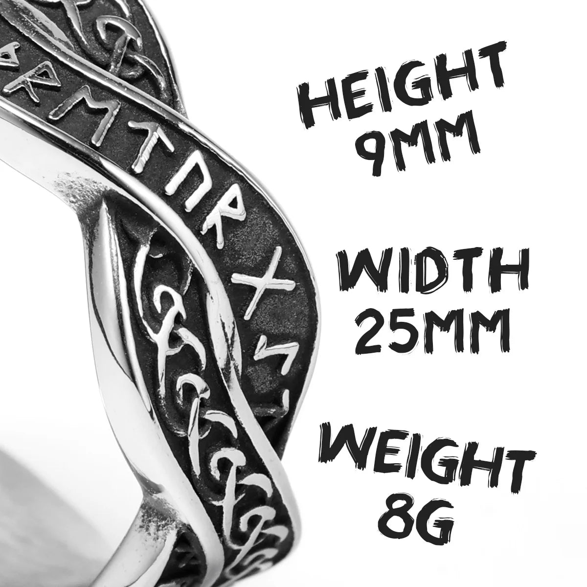Viking Letter Character Unique Stainless Steel Men Rings Punk New In For Male Women Fashion Jewelry Creativity Gift Wholesale