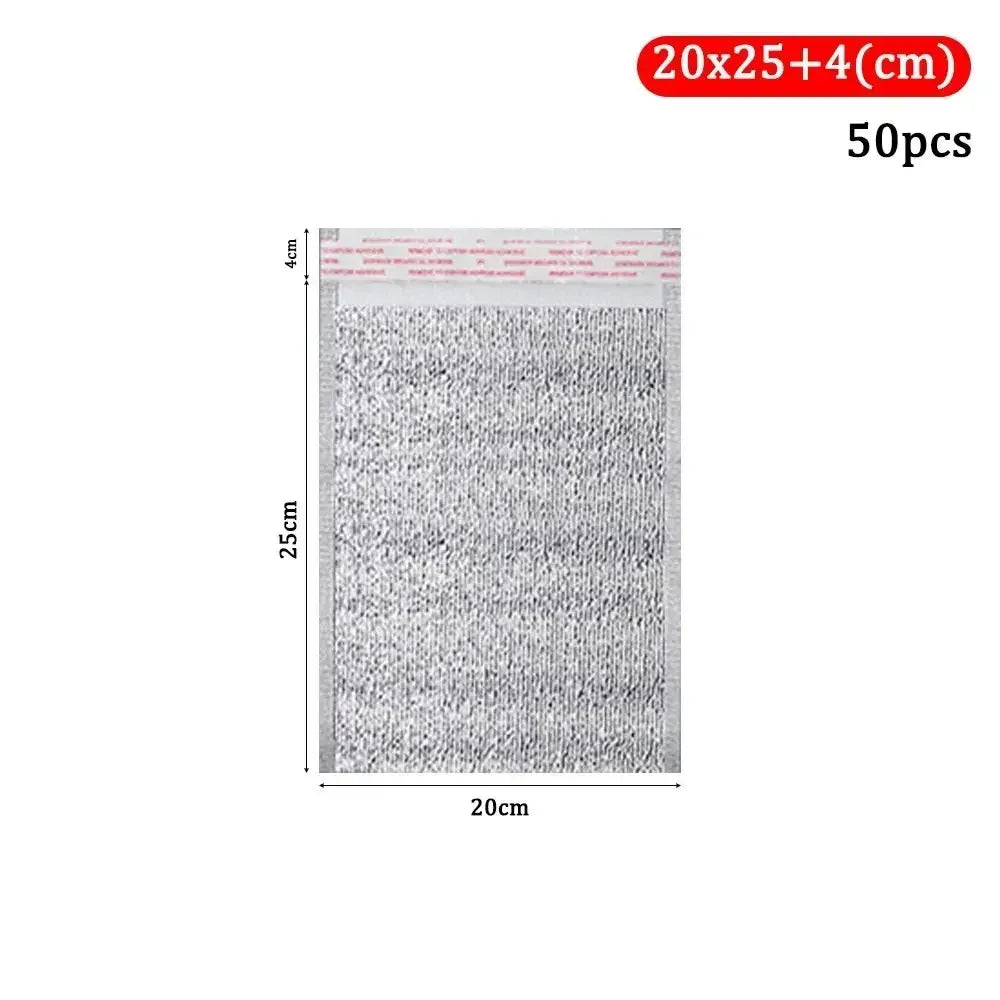 KIMLUD, 50Pcs/Pack Ice Cold Warm Aluminum Foil Bag Food Thermal Drink Storage Insulation Bag Delivery Carrier with Closure Cooler Bag, KIMLUD Womens Clothes