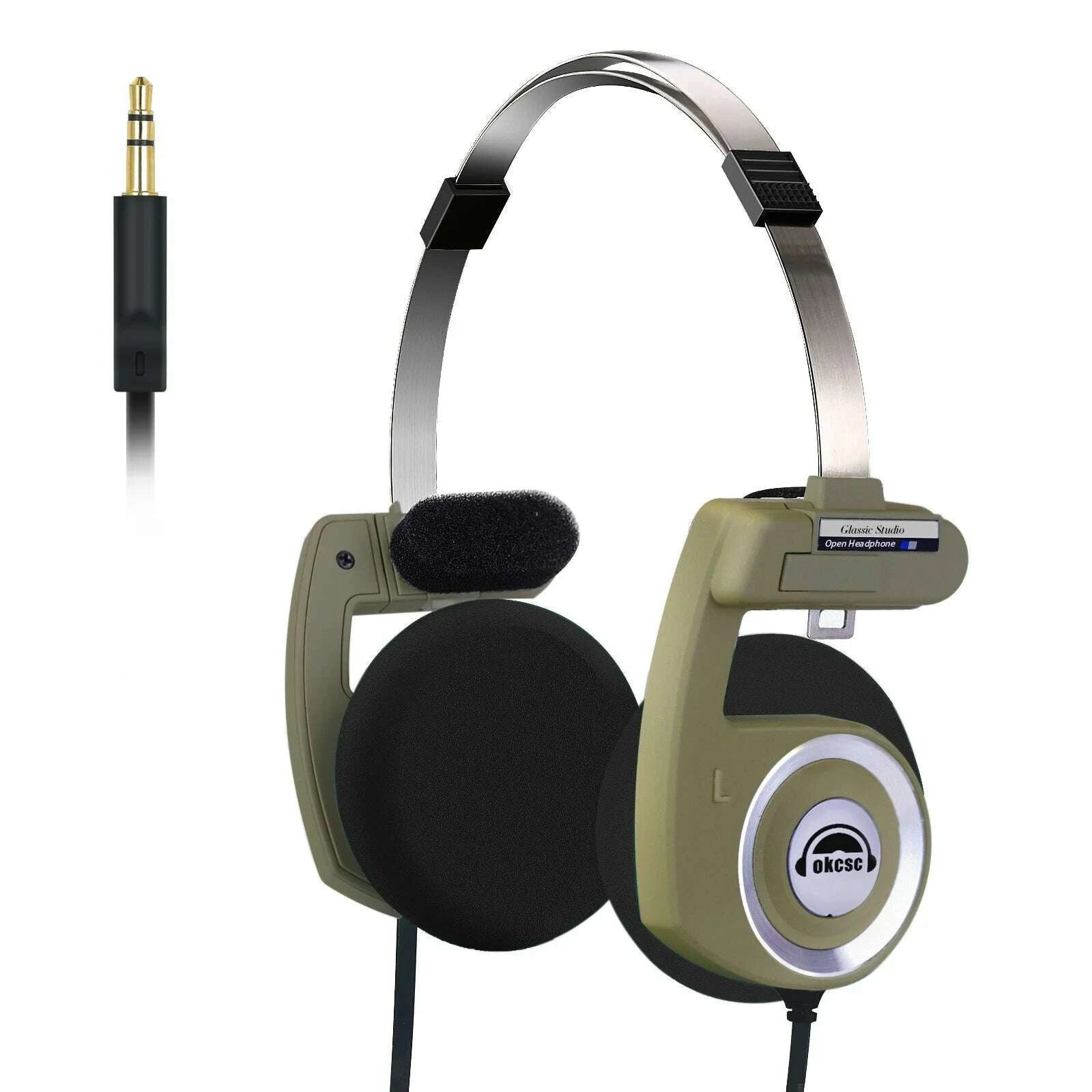 KIMLUD, OKCSC Retro 3rd Generation Headphone Wired/Wireless Earphones 40mm Driver Open End HiFi Headset Only Bluetooth Version 2-in-1, KIMLUD Womens Clothes