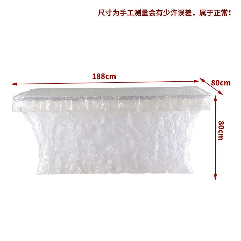 KIMLUD, Premium Light Luxury Transparent Resin Hotel Front Desk Restaurant Villa Kitchen Partition Luminous Crystal Glacier Island Table, KIMLUD Womens Clothes