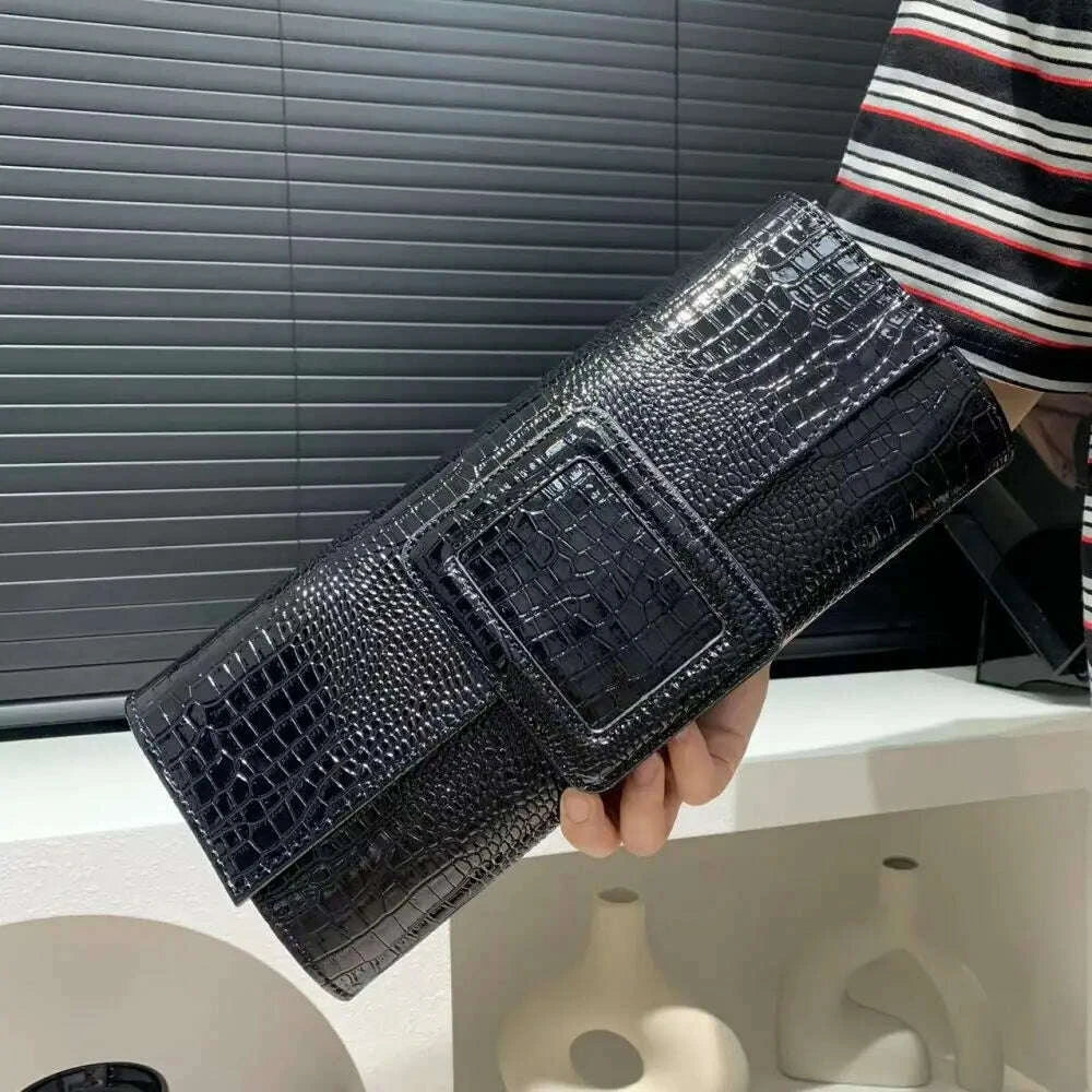 KIMLUD, Women's Fashion Retro Handbag Large Capacity Crocodile Pattern Commuter Handbag, KIMLUD Womens Clothes