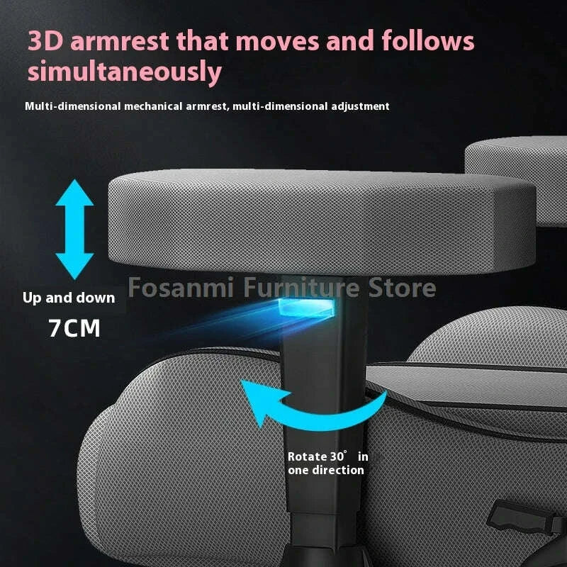 KIMLUD, Stylish Reclining Gray Leather Gaming Chair Home Office Ergonomic Desk Chair with Lumbar Pillow Adjustable Gamer Computer Chairs, KIMLUD Womens Clothes