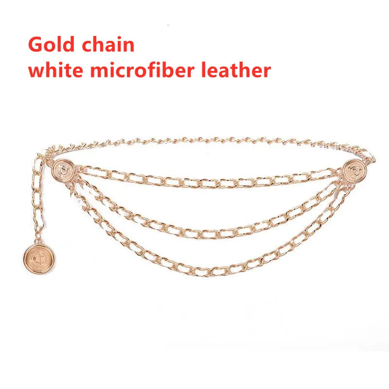Metal Tassel Chain Waist Belt Retro Pendant Decoration — Gold-Tone | KIMLUD