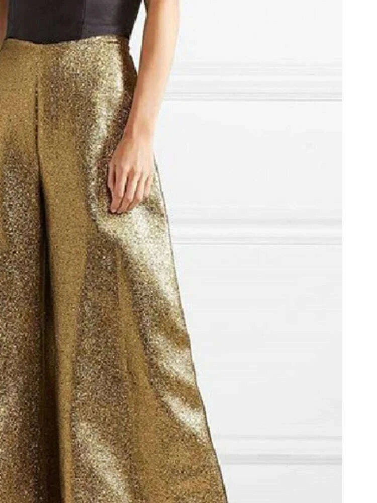 womens-stylish-party-wear-pants-solid-gold-high-waist-a-line-wide-leg-pants-zippered-full-length-trousers-casual-pantskimlud-womens-clothes-35075939