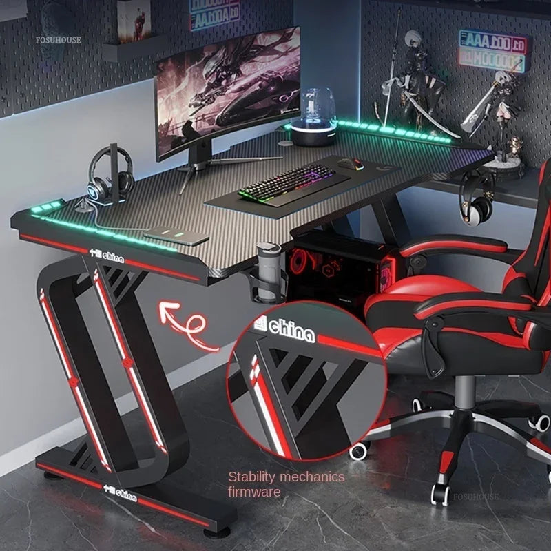 Minimalist Carbon Fiber Computer Desks for Bedroom Single Desktop Gaming Desk Nordic Office Furniture Home Study Reading Desk H