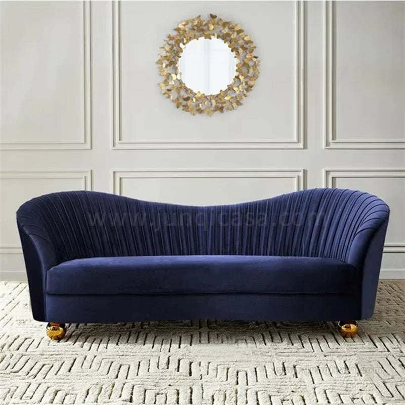 A Fabric Sofas Lovely Heart-shaped Velvet Couch Living Room Furniture 3 Seater Sectional Sofa Set