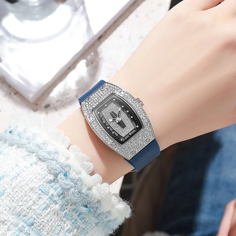 New Fashion Women Crystal Tonneau Watches For Woman Silicone Jelly Quartz Watch Students Gifts Reloj Mujer Ladies Wrist Watches