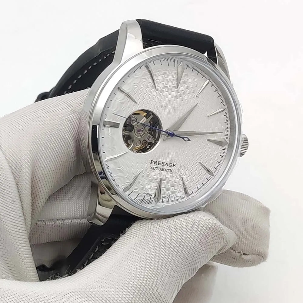 Men's Fashion Mechanical Watch NH38 Skeleton Dial Design Vintage Round Case Transparent Cover Men's Watch