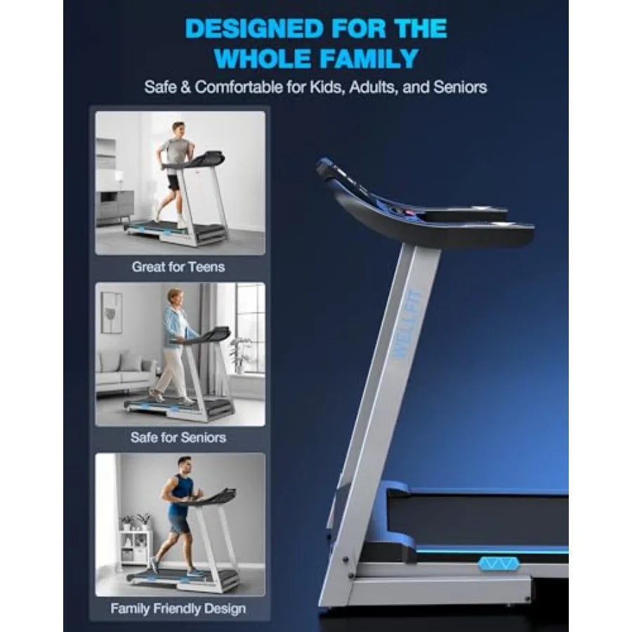 Auto-Incline Folding Treadmill Desk Walking Pad — Slate Gray | KIMLUD