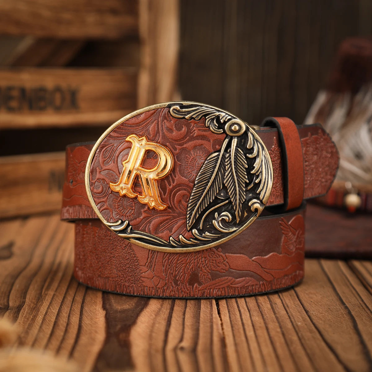 PU Classic Retro Unisex Western Belt — Black | KIMLUD