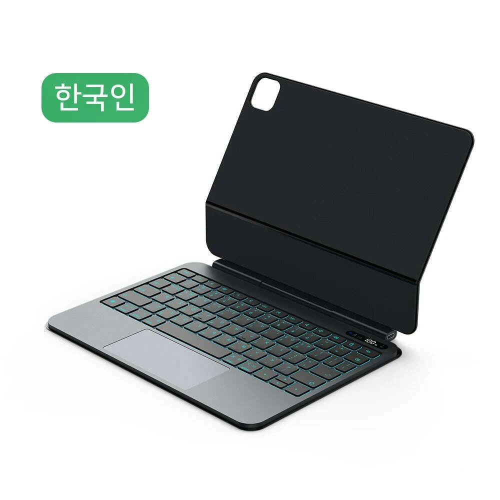 KIMLUD, GOOJODOQ Ultra Thin Magic Keyboard for iPad Pro 11 Air 11 M3/M2 Pro 12.9 Pro 13 Pad A16 Glass Trackpad Aluminum Alloy Keyboard, KIMLUD Womens Clothes