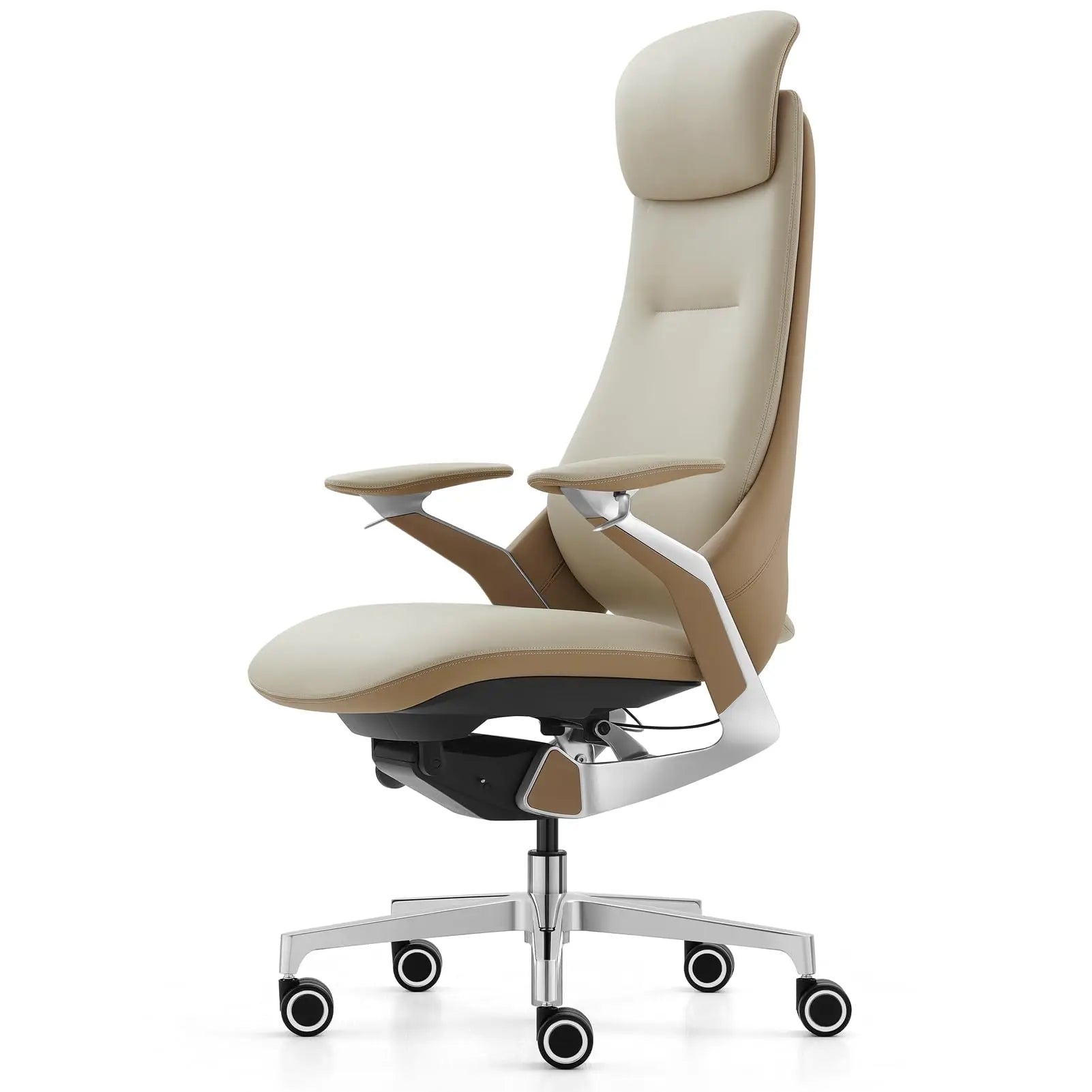 Genuine Leather Executive Office Chair,Top-Grain Cowhide, Ergonomic Design | Adjustable seat and rest heights