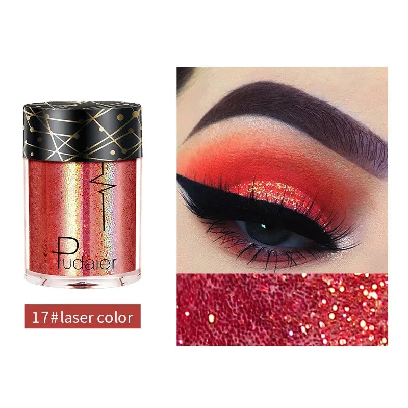 36 Colors Monochrome Eyeshadow Glitter Sequins High Gloss Face Body Glitter Pearlescent Easy-to-color Eye Shadow Festival Makeup