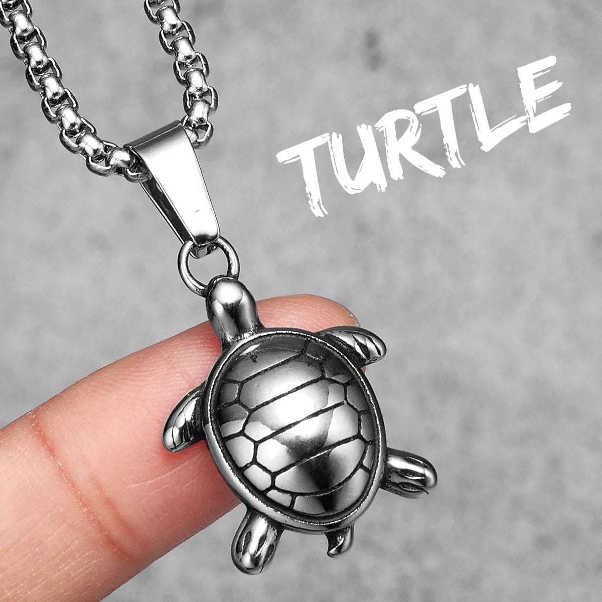 Amulet Sea Turtle Men Necklaces with Pendant Stainless Steel Punk Jewelry for Women Male Gift Daily Wear Hip Hop Accessories
