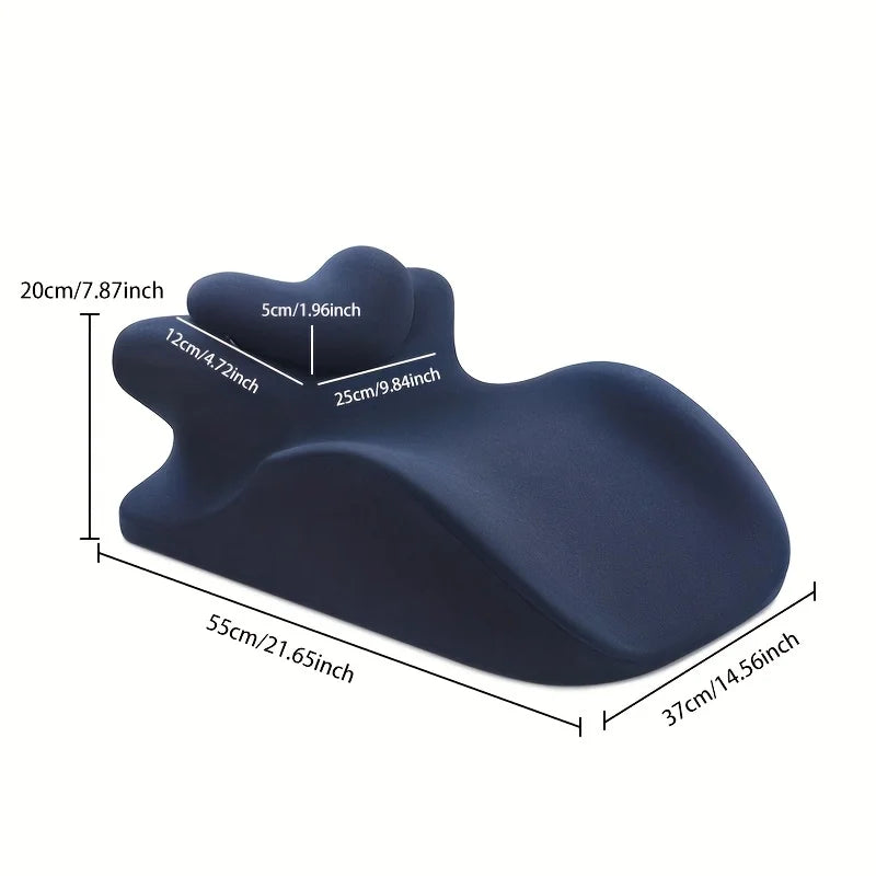 Ergonomic Bed Pillow with Detachable Headrest, 100% Polyester, Medium Firmness, for Reading and Back Support, Reading Pillow