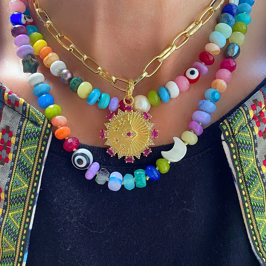 Pearl Horse Coin Pendant Choker Necklace — Pearl | KIMLUD