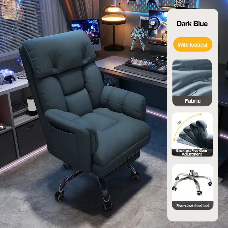 Ergonomic Computer Chair Home Office Recliner Sofa Boy Comfortable Sedentary Gaming Chair with Retractable Footrest For Relaxing