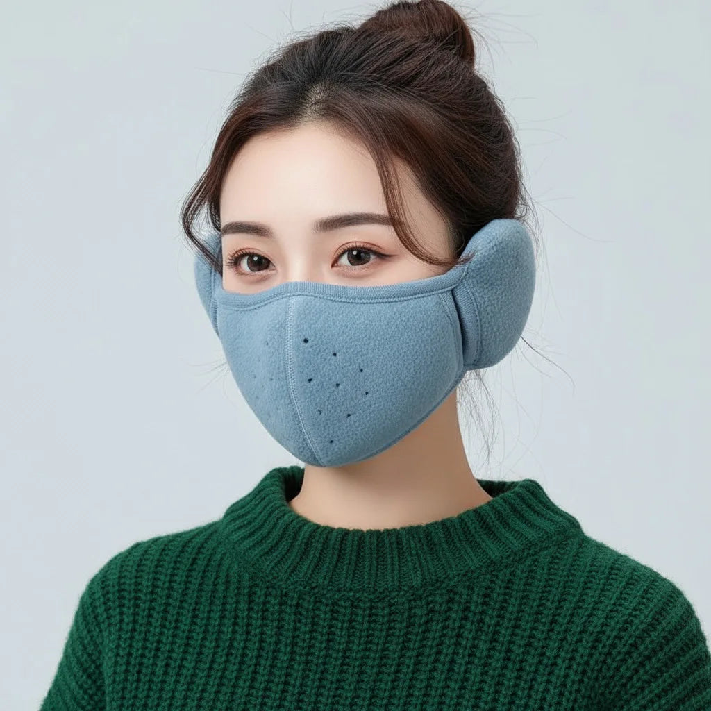 Fleece earmuffs with windproof design, unisex, warm and breathable, suitable for autumn and winter cycling and outdoor activitie