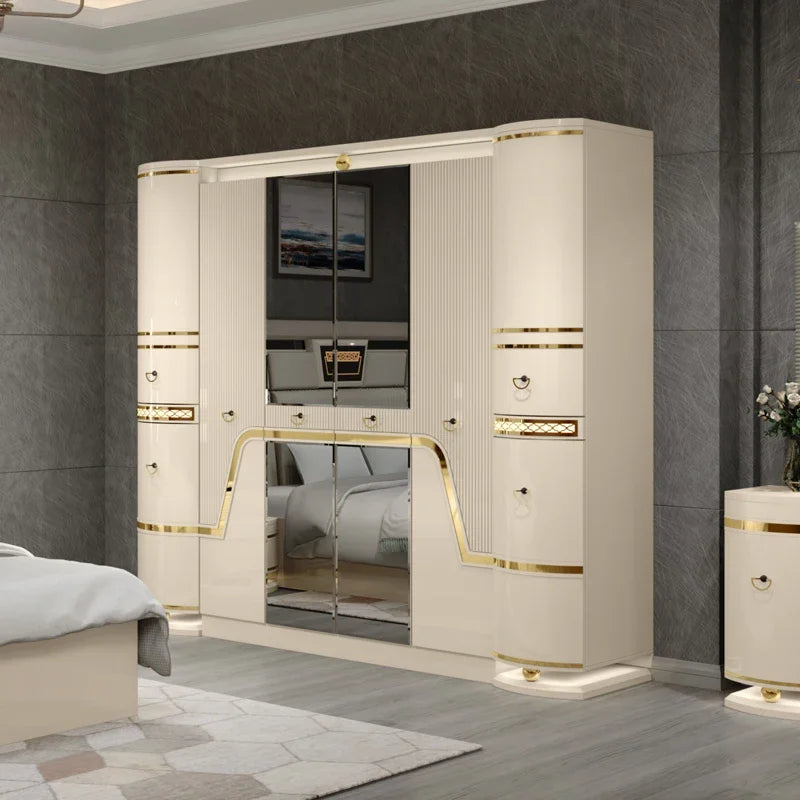 A New Design Modern Wood Double Leather King Size Bed Set Home Master Room Queen Full Wooden Luxury Bedroom Sets Furniture