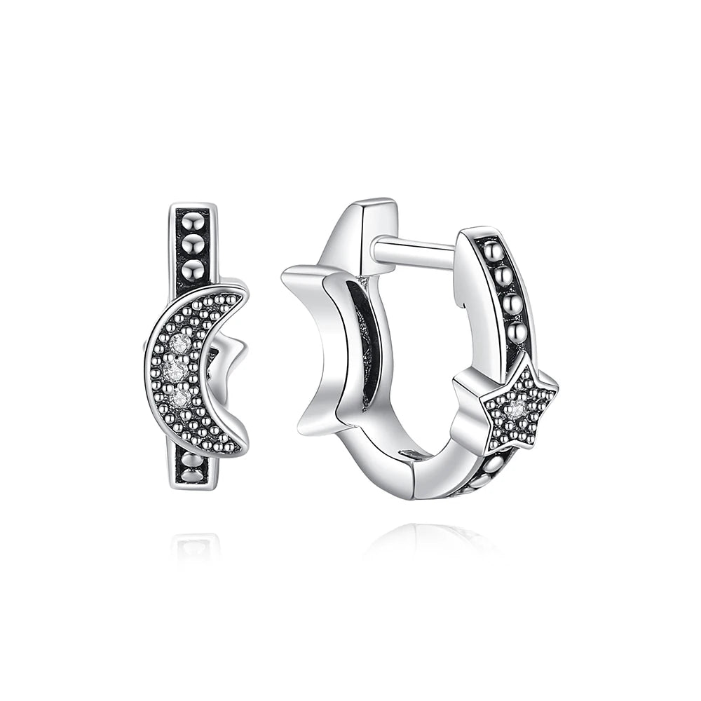 Sterling Silver Stud Hoop Earrings Crown Heart Bee — Rose Gold | KIMLUD