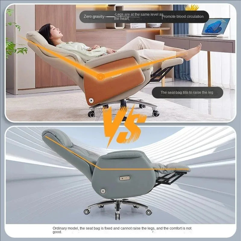 Ergonomic Chair Intelligent Electric Massage With Adjustable Lumbar, Popout Headrest — Taupe | KIMLUD