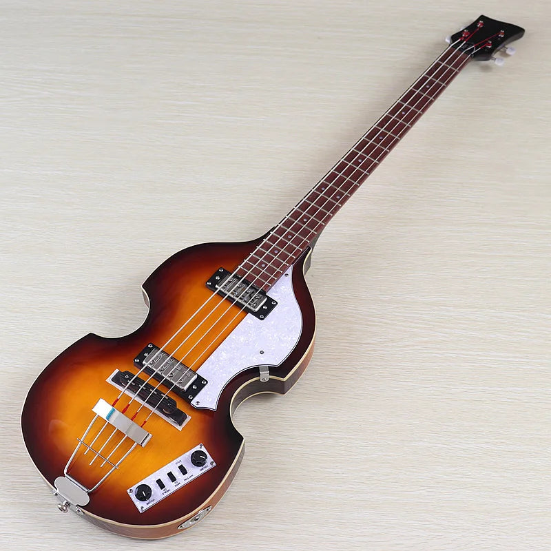 Flame Maple Violin Bass Guitar 41-Inch — Sunburst | KIMLUD