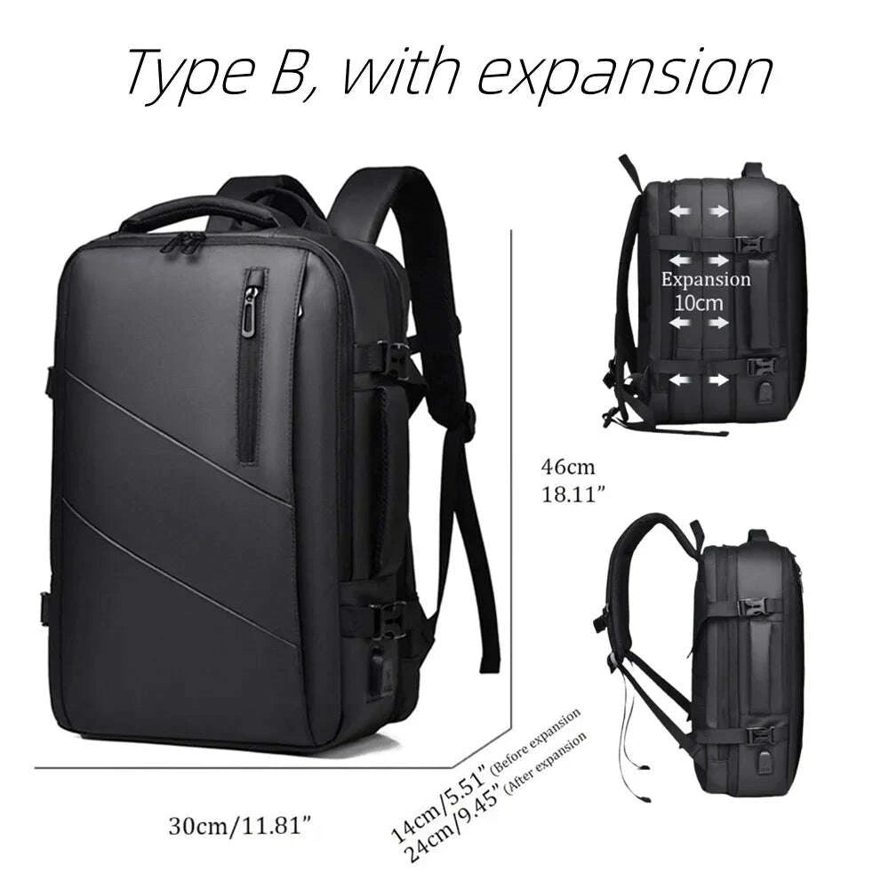 KIMLUD, Mens Business Laptop Backpack Large Capacity Expandable Backpack Waterproof USB Travel backpacks men camping Mochaila, KIMLUD Womens Clothes