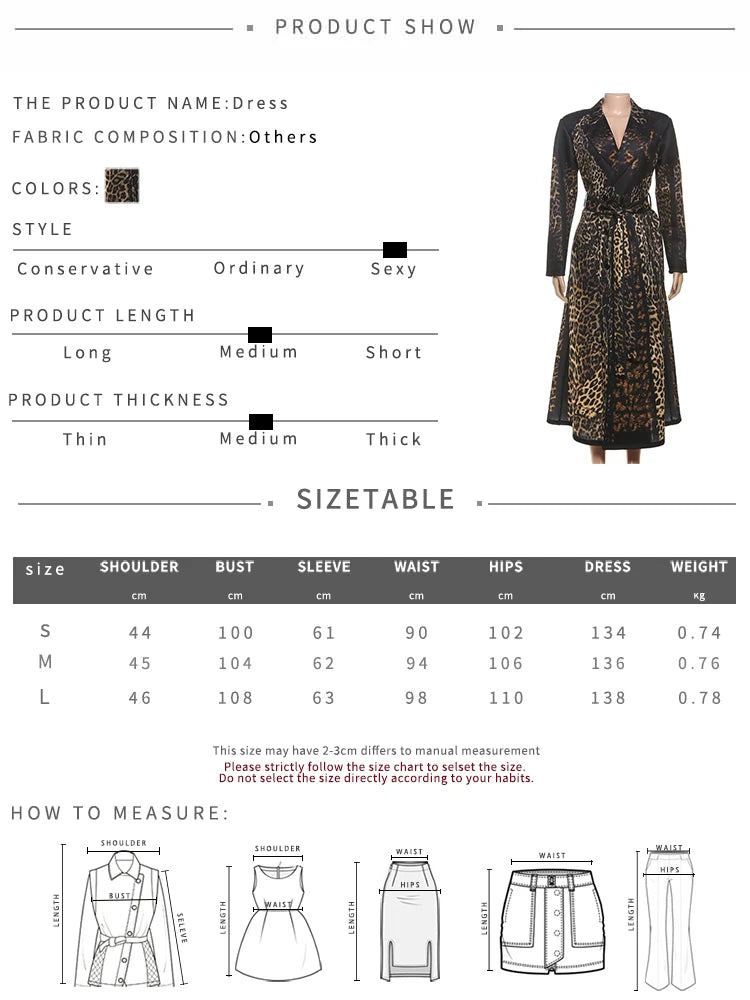 Sisterlind Hipster Coat Women Trench Fall Warm Lapel Neck Leopard Print Full Sleeve Coquette Street Adjustable Belt Lady Outwear