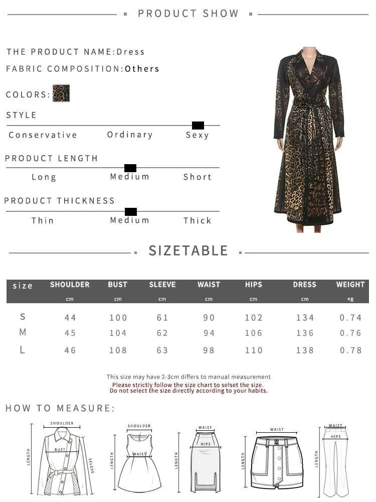 KIMLUD, Sisterlind Hipster Coat Women Trench Fall Warm Lapel Neck Leopard Print Full Sleeve Coquette Street Adjustable Belt Lady Outwear, KIMLUD Womens Clothes