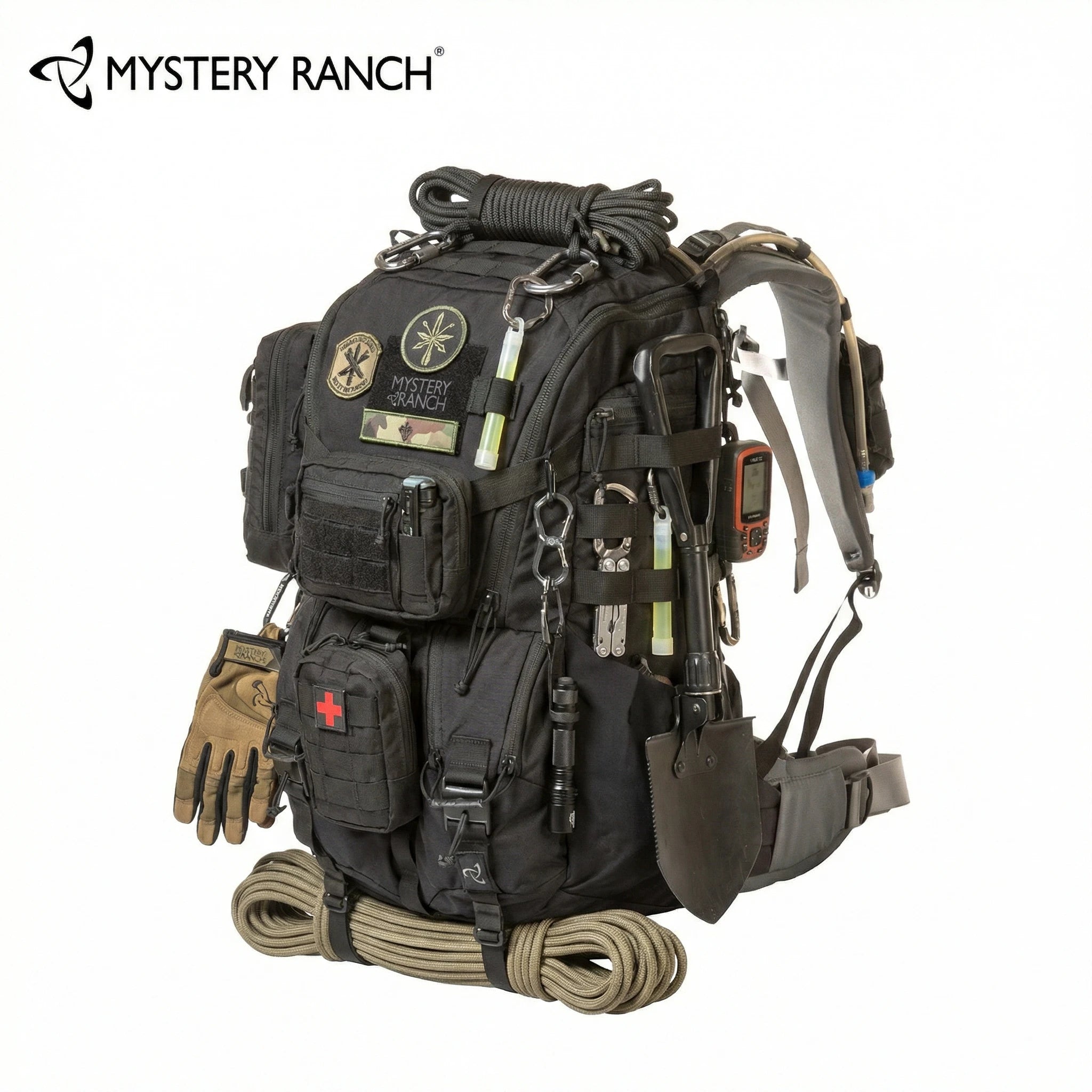 Rugged Backpack Nylon Mountaineering Travel — Black | KIMLUD