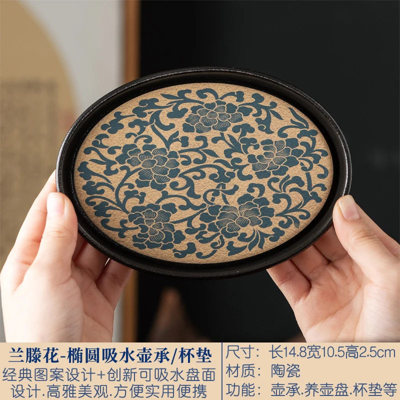 Ceramic Tea Tray Small Minimalist Rectangular — Ivory | KIMLUD