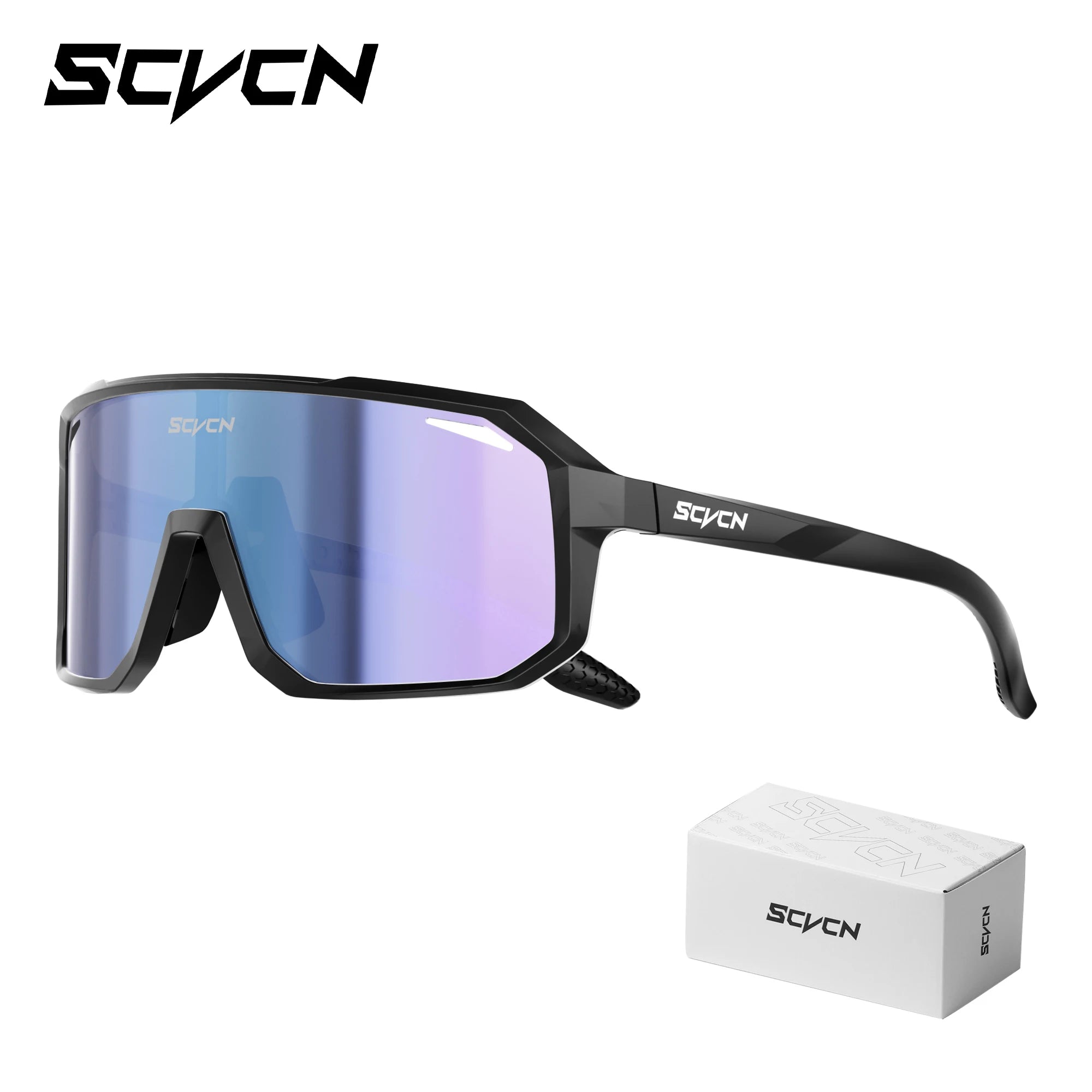 SCVCN New Riding Cycling Sunglasses Outdoor Sports Running Goggles Men's Mtb Bicycle Glasses Women Cycling Eyewear 1 Lens