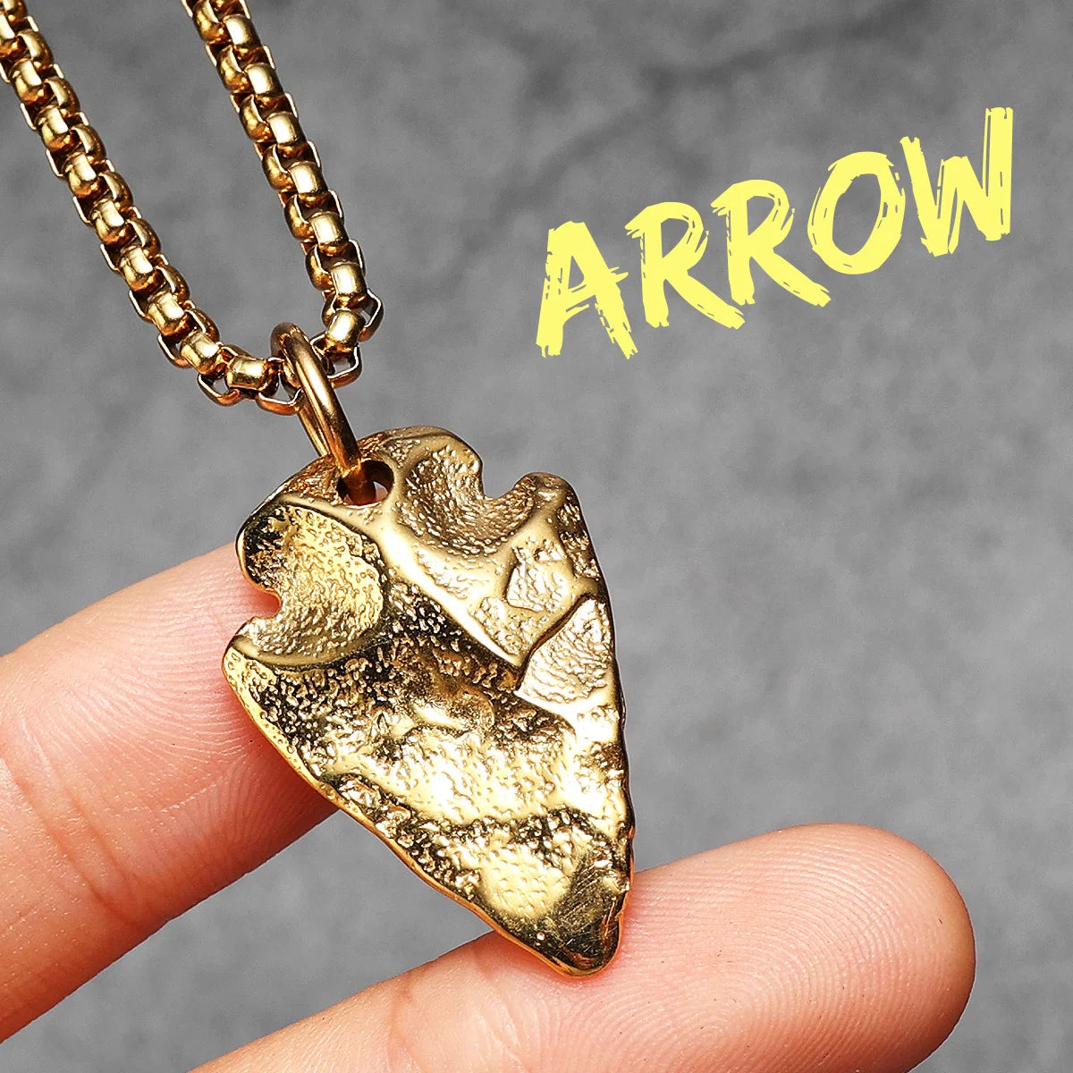 Meteorite Spearhead Men Necklaces With Pendant Stainless Steel Jewelry For Male Women Punk Hip Hop Accessories Gifts Wholesale