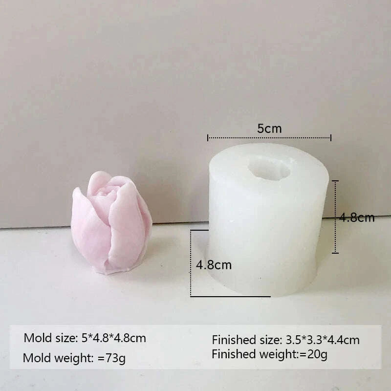 KIMLUD, Budding Open Flowers Silicone Candle Mold Mini Flower Soap Gypsum Crafts Resin Mould DIY Chocolate Ice Cake Baking Molds, KIMLUD Womens Clothes