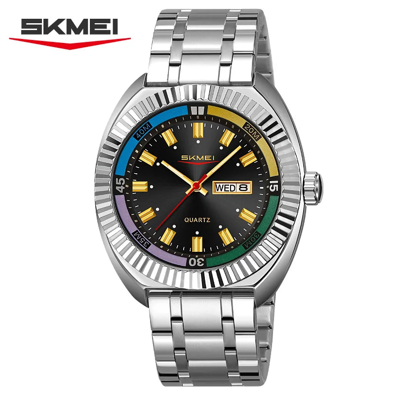 Men's quartz watch, fashionable business waterproof stainless steel watch, casual sports clock Reloj V179