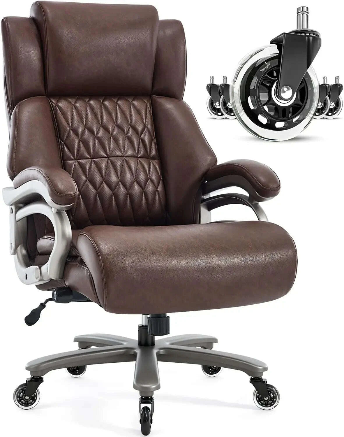 400lbs-office-chair--adjustable-lumbar-support-quiet-rubber-wheels-heavy-duty-metal-basehigh-back-large-executive-computer-deskkimludkimlud-35571303