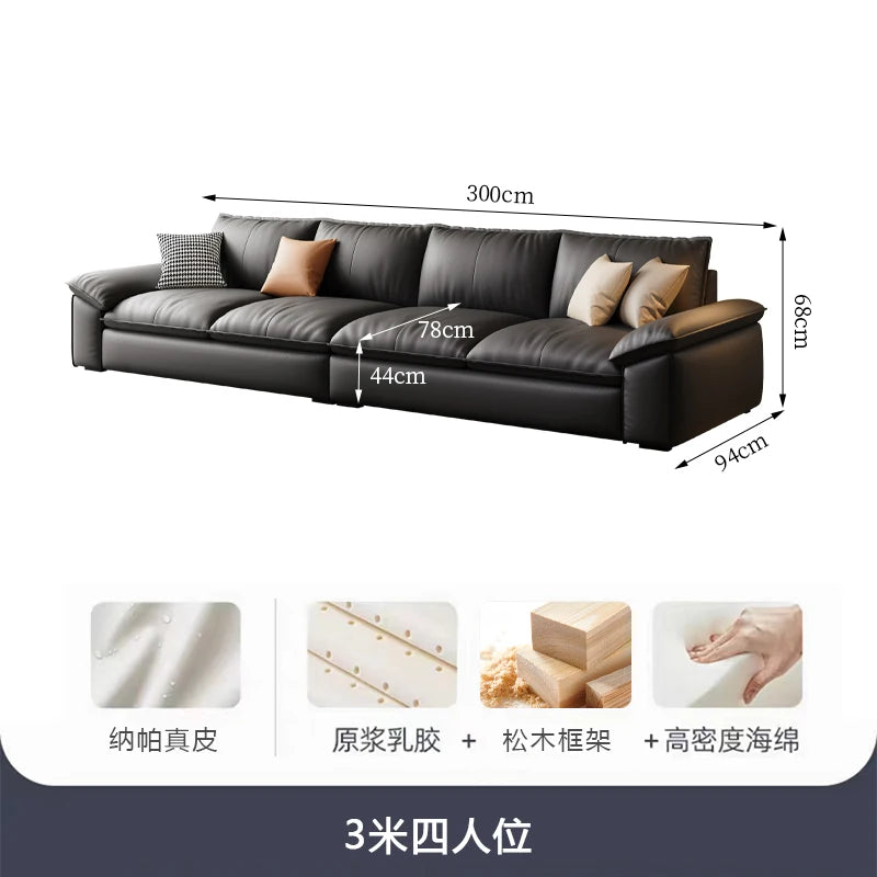 European Glamour Sectional Sofa Minimalistic — Cream | KIMLUD
