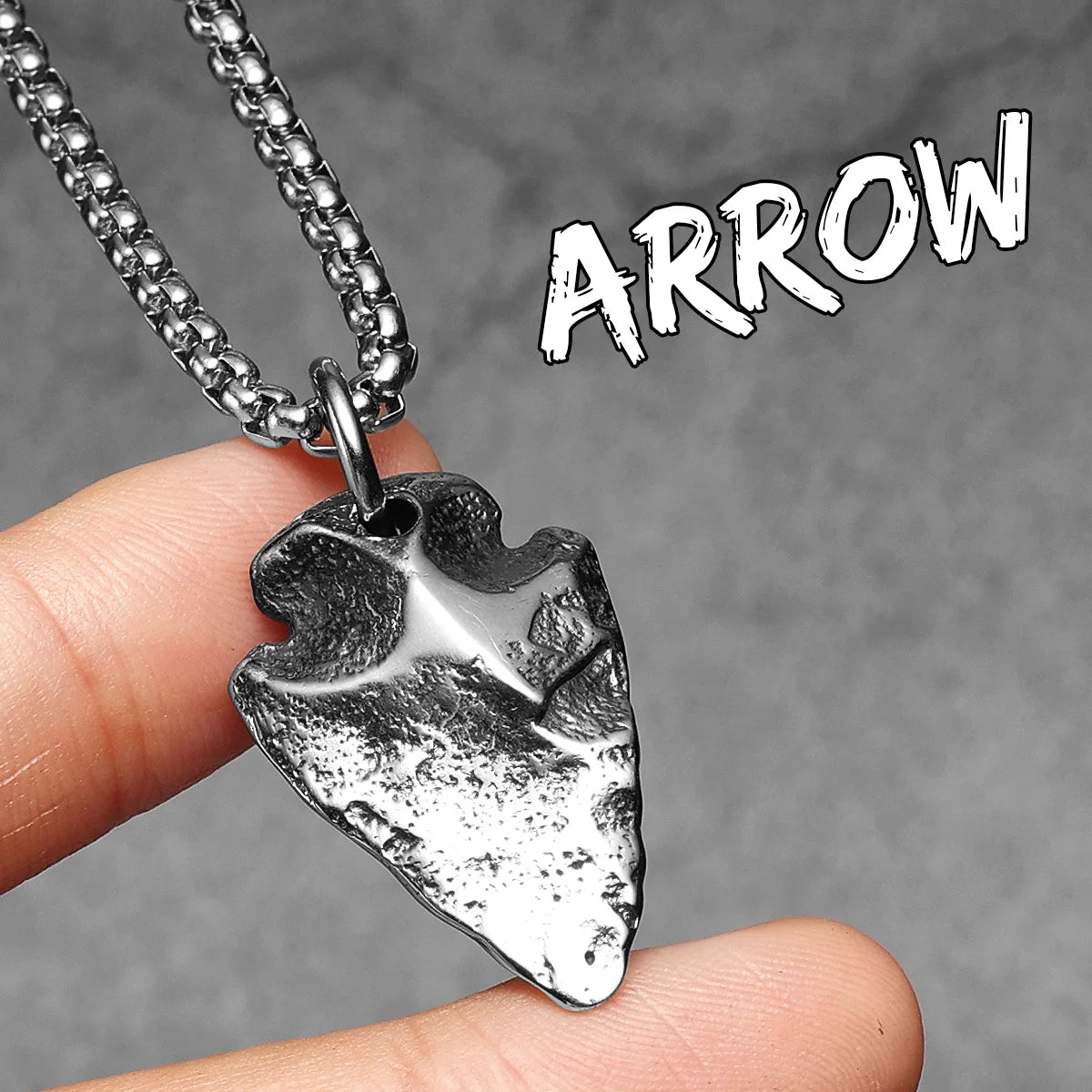 Meteorite Spearhead Men Necklaces With Pendant Stainless Steel Jewelry For Male Women Punk Hip Hop Accessories Gifts Wholesale