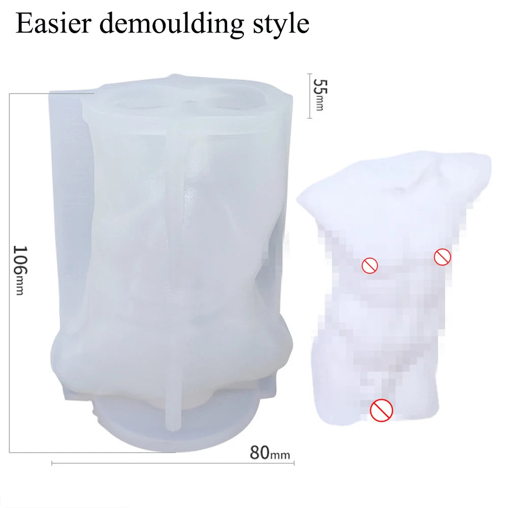 KIMLUD, 3D Body Silicone Candle Mold DIY Creative Men Women Human Plaster Epoxy Resin Aromath Soap Molds Art Craft Home Decoration, KIMLUD Womens Clothes