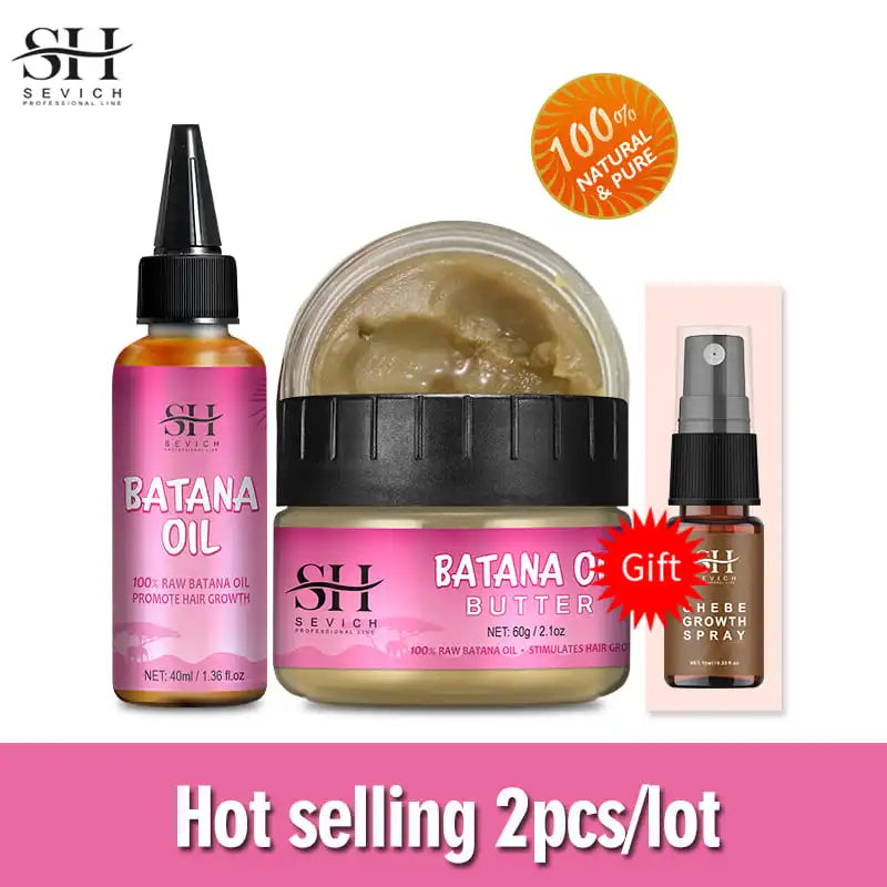 Batana Oil Hair Growth Treatment Set For Traction Alopecia And Breakage Prevention Hair Mask — Pink | KIMLUD