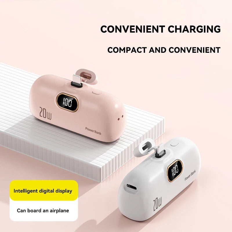 OnePlus 30000mAh Mini Portable Power Bank Capsule Mobile Power Supply Emergency External Battery Fast Charger For iPhone Xiaomi