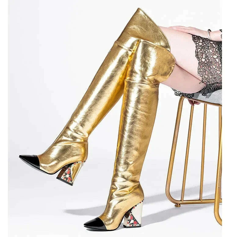 kimlud-colored-rhinestone-cowhide-mid-tubeknee-length-boots-thick-heeled-square-toe-black-gold-runway-runway-performance-high-heels-kimlud-womens-clothes-35044511