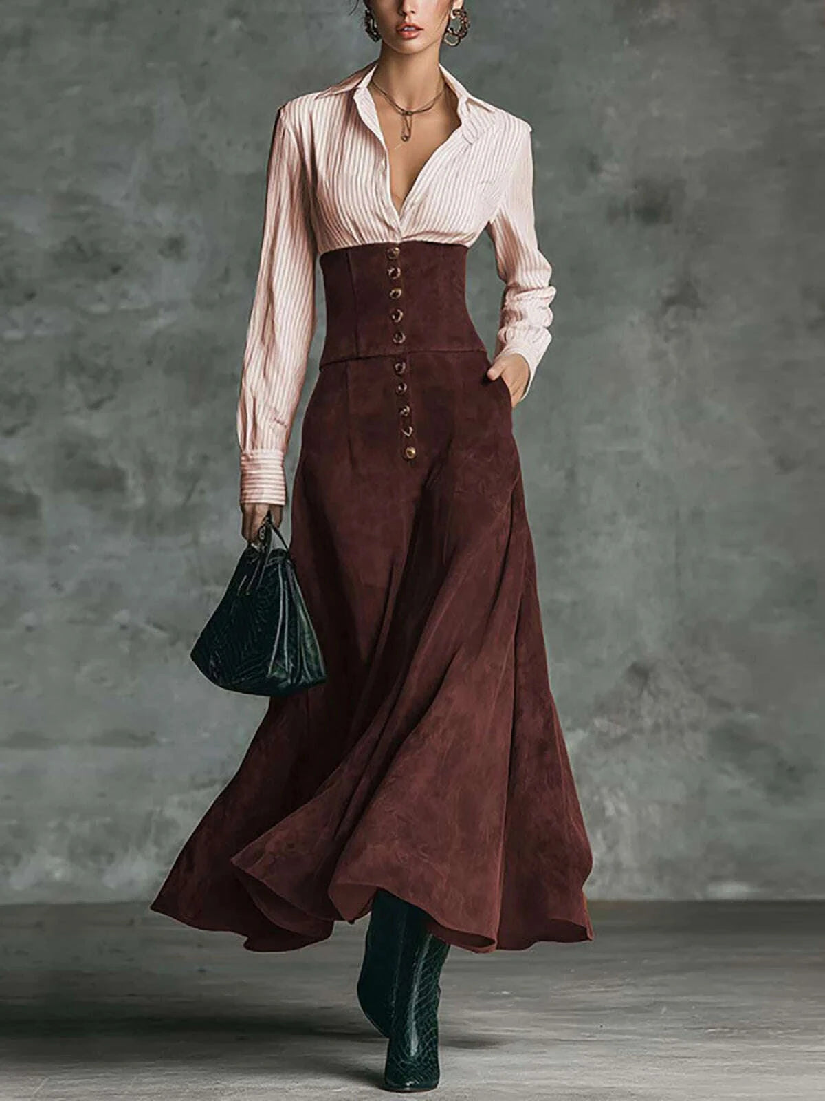 women-elegant-light-pink-vertical-stripe-shirt-dress-chic-high-waist-button-vintage-spring-maxi-dress-female-office-lady-dresseskimludkimlud-35558415