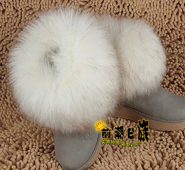Faux Fur Boots Leg Warmer Cuffs Elastic DIY Accessory — Black | KIMLUD