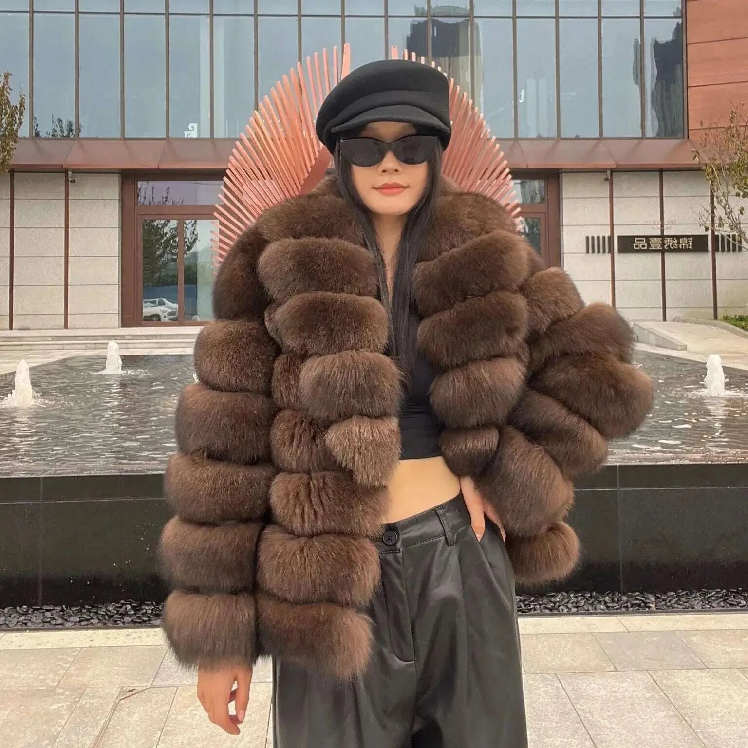 KIMLUD, Hot selling winter sable fashion Finnish imported fox fur coat new lapel collar women high-end real fox fur jacket, KIMLUD Womens Clothes