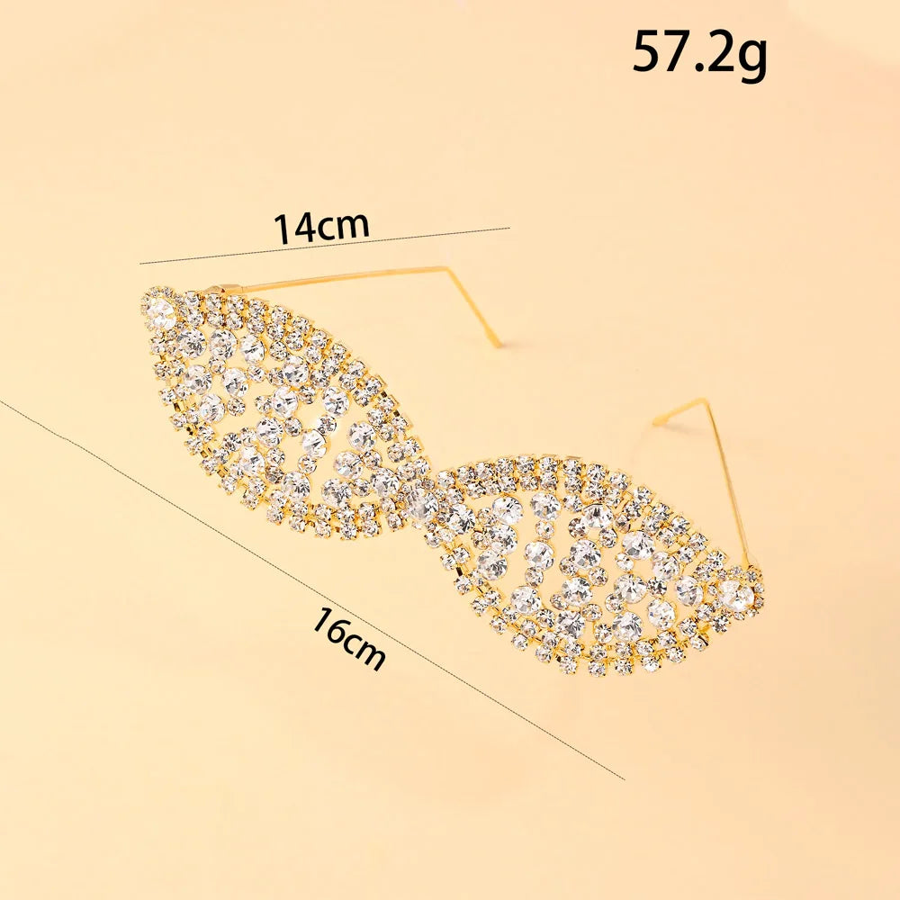 Crystal Rhinestone Eyeglass Frame — Silver | KIMLUD