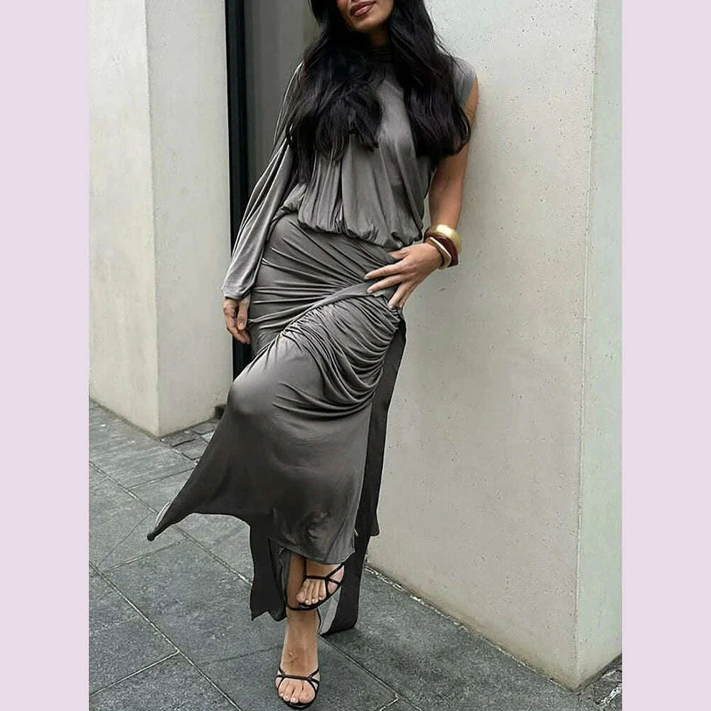 nibber-summer-y2k-solid-style-2piece-set-women-turtleneck-single-shoulder-sleeve-topsruched-long-skirts-fashion-elegant-outfitskimlud-womens-fashion-34627713