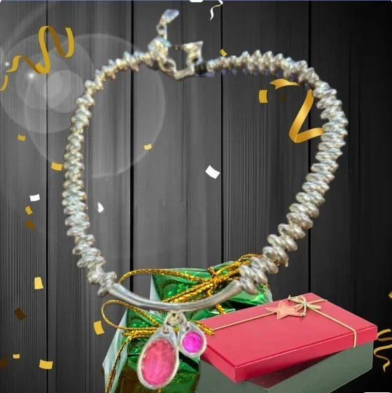 2025 Summer New Bestseller Shiny and Beautiful Blue Crystal Necklace, Women's Jewelry Gift