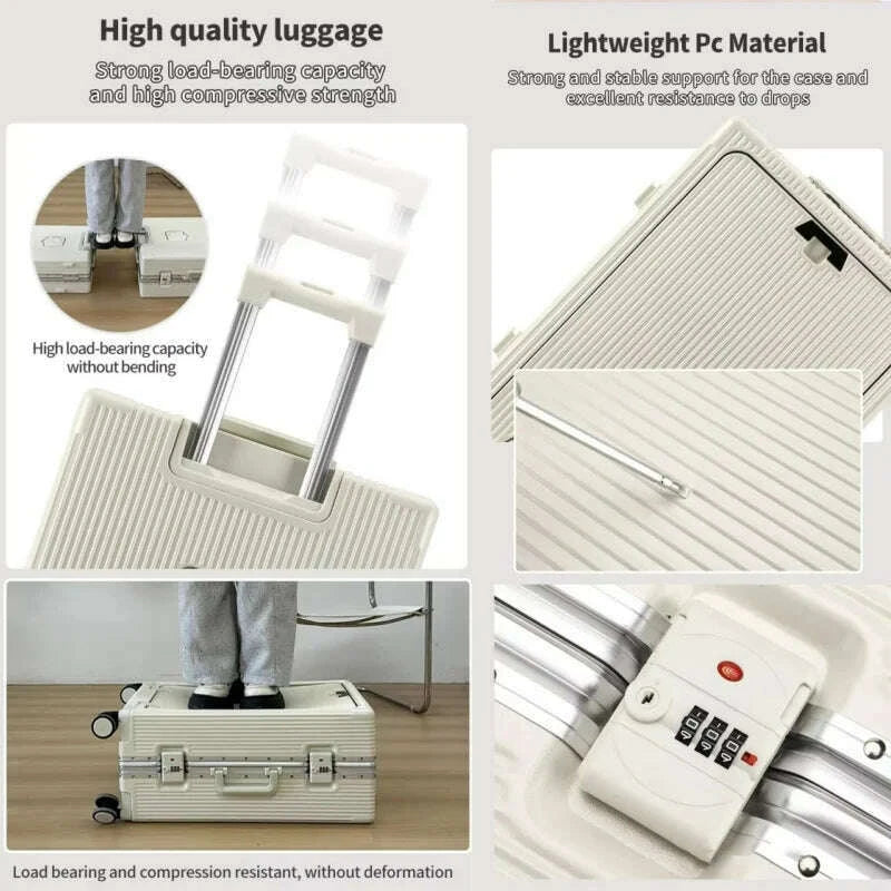 suitcase-front-opening-pocket-aluminum-alloy-frame-rolling-luggage-with-usb-charging-plug-trolley-carry-on-case-bag-with-wheelkimlud-womens-fashion-34613028