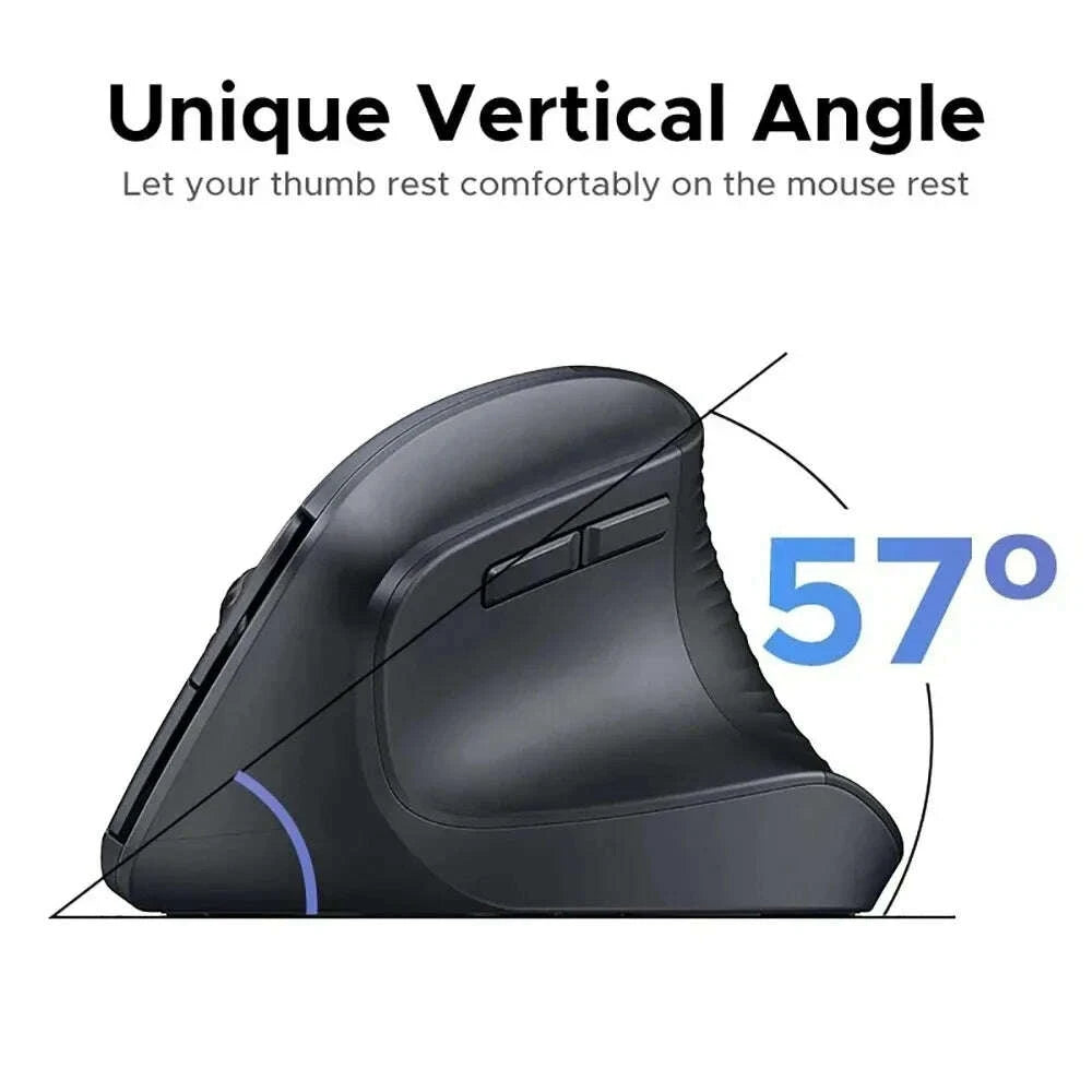 KIMLUD, Vertical Mouse Ergonomic Mouse 2.4G Wireless Mouse Dual Mode Bluetooth Mice RGB 1600 DPI Silent Mouse for PC Laptop Desktop, KIMLUD Womens Clothes